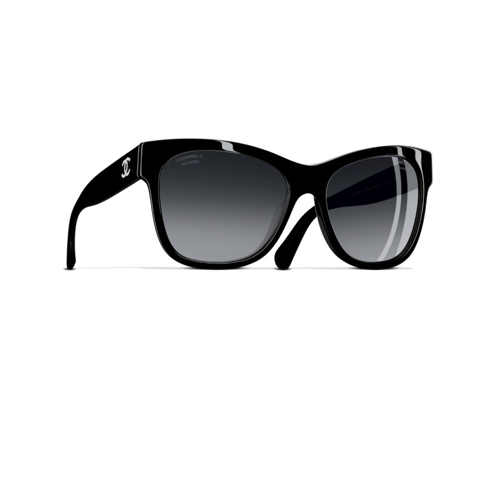 Chanel square sunglasses, black